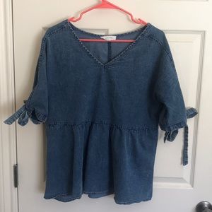 Denim babydoll top